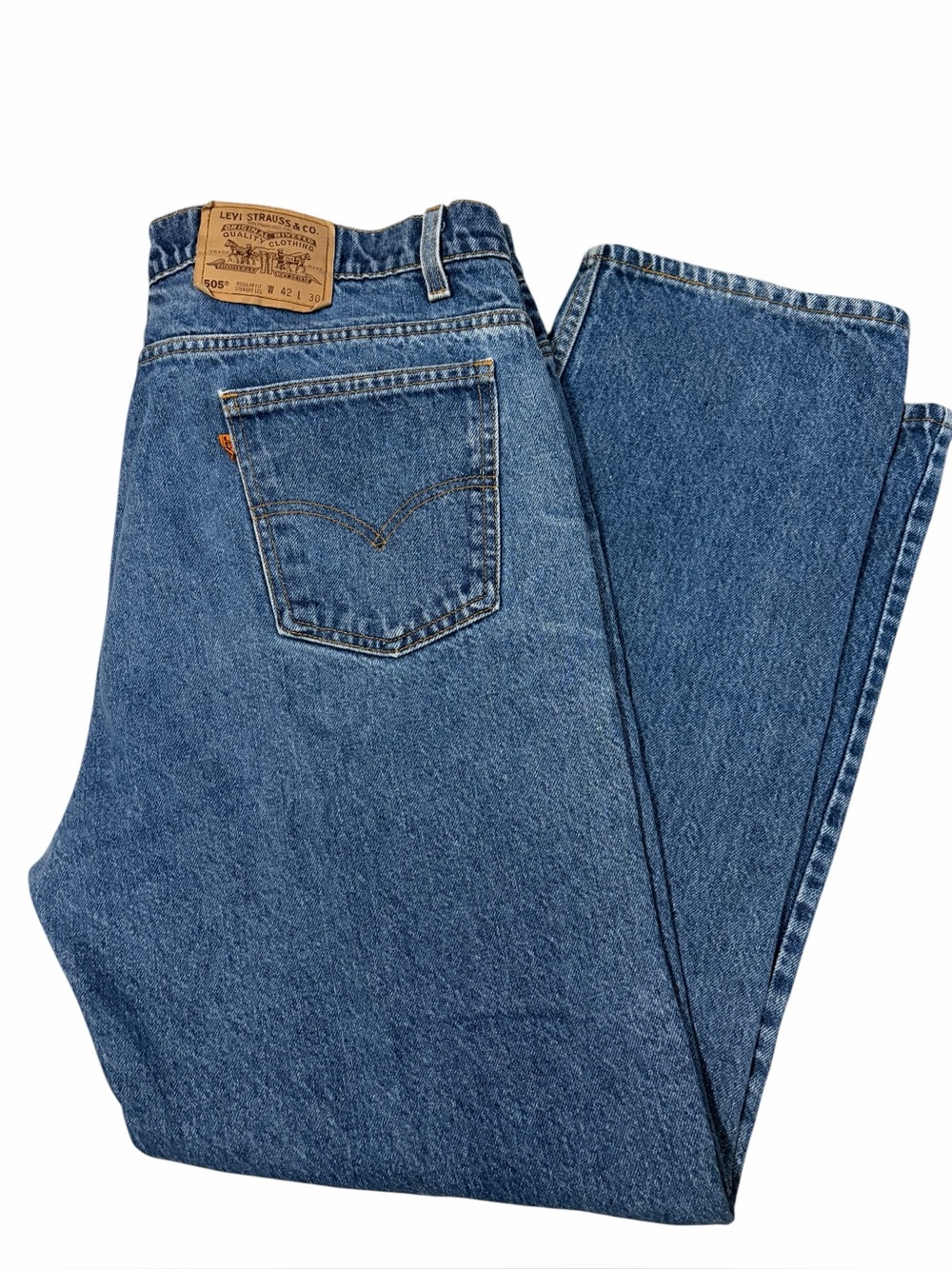 VTG Levis 505 Orange Tab Regular Fit Straight Leg Jeans Mens 42x30 (40x29) 90s